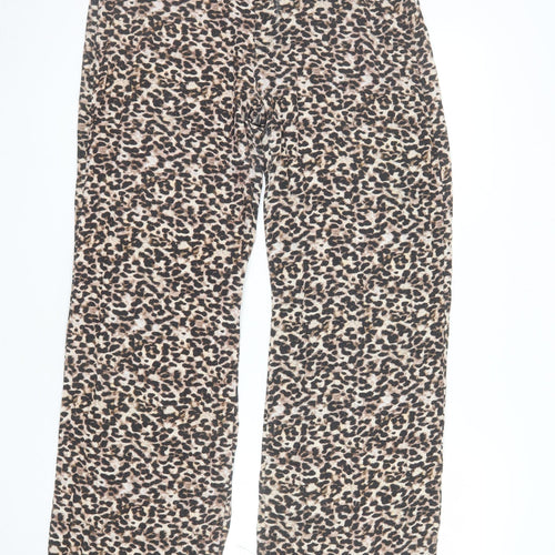 Pull & Bear Womens Brown Animal Print Slim Fit Leggings Size 12