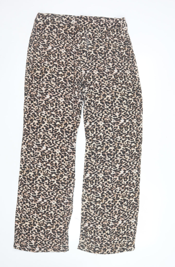 Pull & Bear Womens Brown Animal Print Slim Fit Leggings Size 12