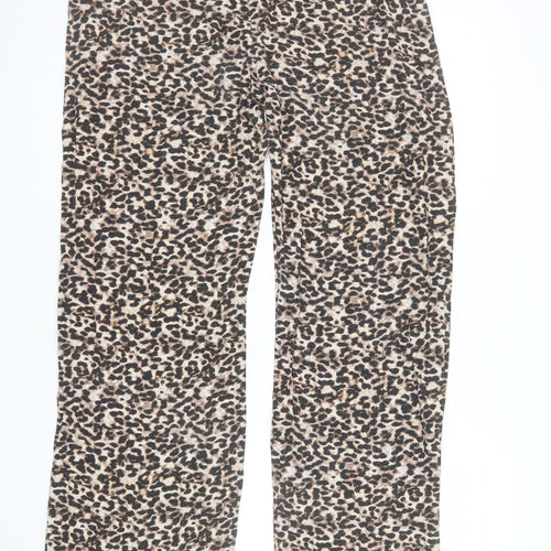 Pull & Bear Womens Brown Animal Print Slim Fit Leggings Size 12