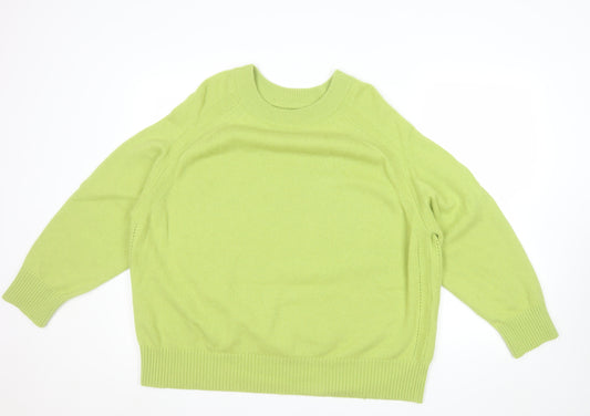 Next Women Green Lambswool Crew Neck Jumper Size XL
