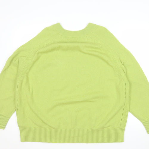 Next Women Green Lambswool Crew Neck Jumper Size XL