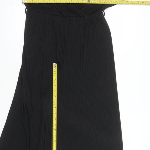 New Look Women's Black Size 14 V-Neck Wide-Leg Jumpsuit