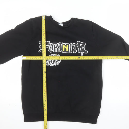 Fortnite Boys Black L Graphic Print Pullover Sweatshirt
