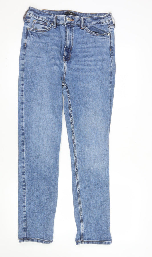 F&F Women’s Blue Mid Rise Skinny Stretch Denim Jeans Size 12