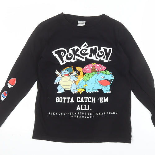 Pokémon Boys Black Long Sleeve Graphic T-Shirt 10-11 Years