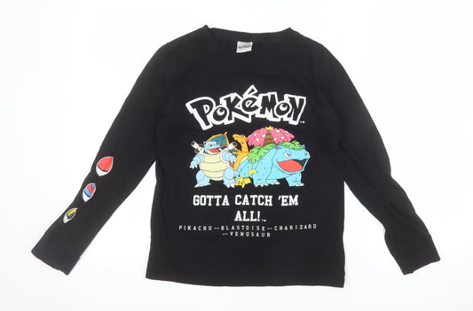 Pokémon Boys Black Long Sleeve Graphic T-Shirt 10-11 Years