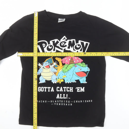 Pokémon Boys Black Long Sleeve Graphic T-Shirt 10-11 Years