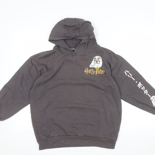 Harry Potter Girls Grey Pullover Hoodie 12-13 Years Embroidered Graphic