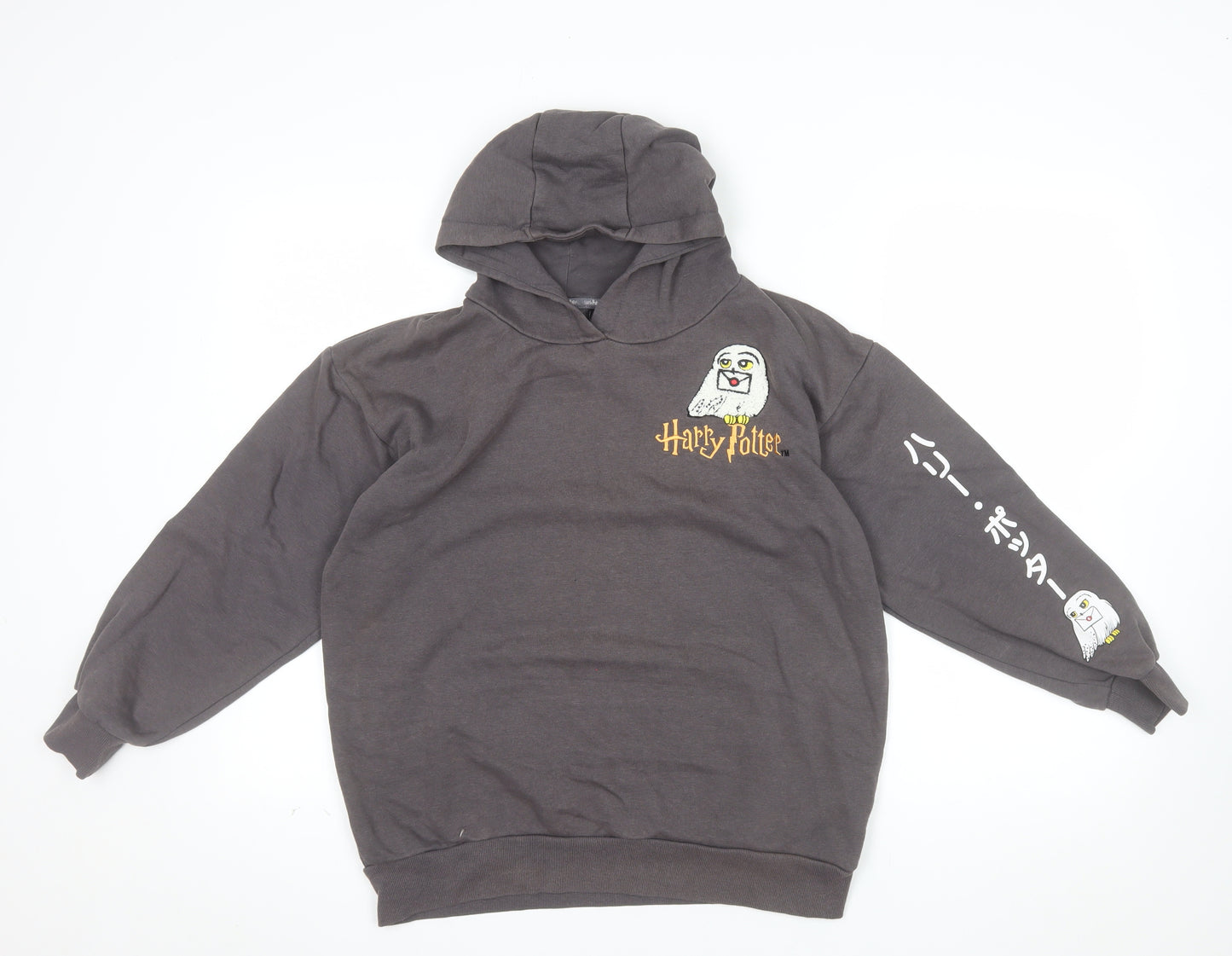 Harry Potter Girls Grey Pullover Hoodie 12-13 Years Embroidered Graphic