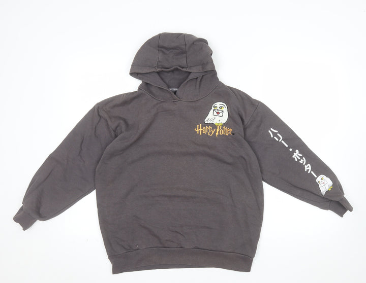 Harry Potter Girls Grey Pullover Hoodie 12-13 Years Embroidered Graphic