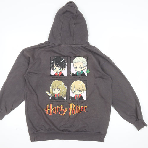 Harry Potter Girls Grey Pullover Hoodie 12-13 Years Embroidered Graphic