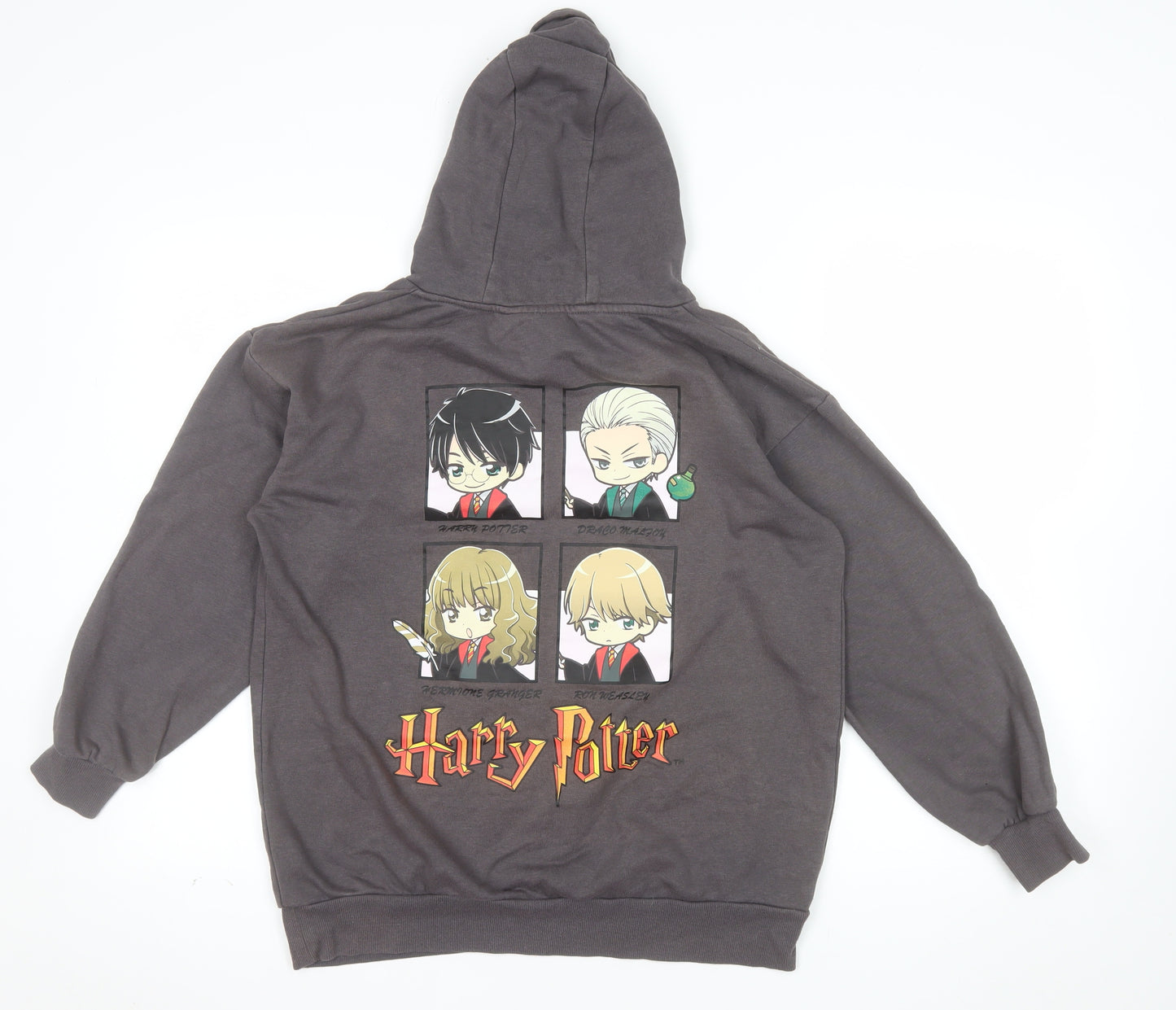 Harry Potter Girls Grey Pullover Hoodie 12-13 Years Embroidered Graphic