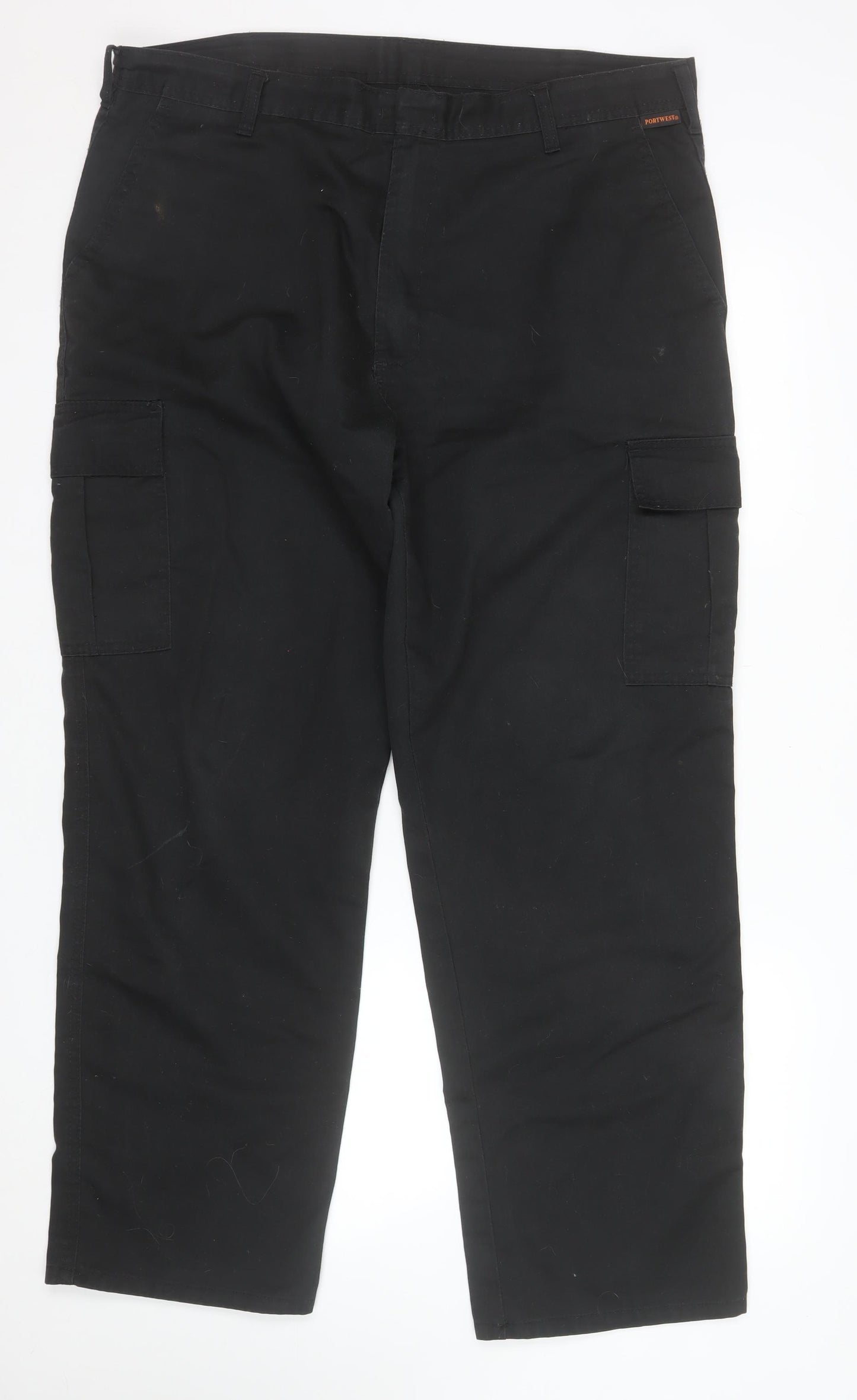 Portwest Mens Black Cargo Work Trousers 40W 31L Regular Fit