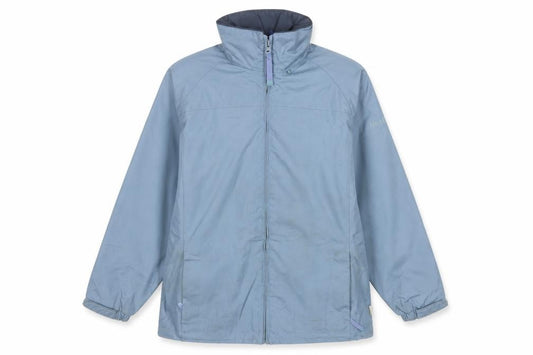 Front view of Regatta Women's Blue Waterproof Rain Coat Jacket, size 14