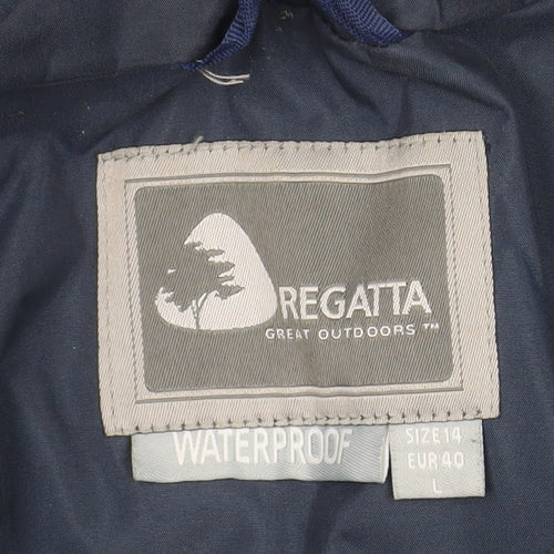 Regatta Women's Blue Waterproof Rain Coat Jacket Size 14