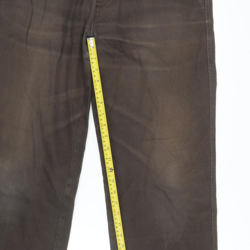 Wolsey Men's Brown Cotton Chino Trousers Size 36x32 Classic Fit
