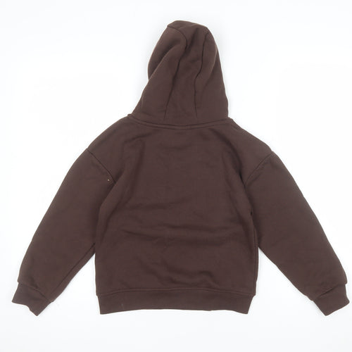 The Rolling Stones Girls Brown 7-8 Years Pullover Hoodie with Logo Print