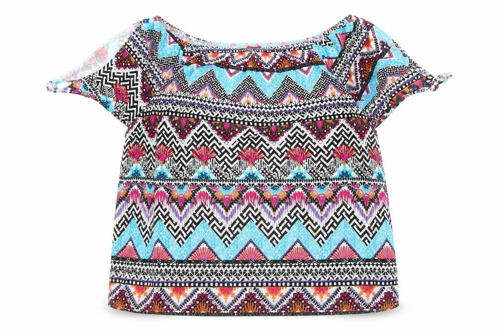 Front view of s.Oliver Women's Multicoloured Aztec Tunic Blouse, size 14