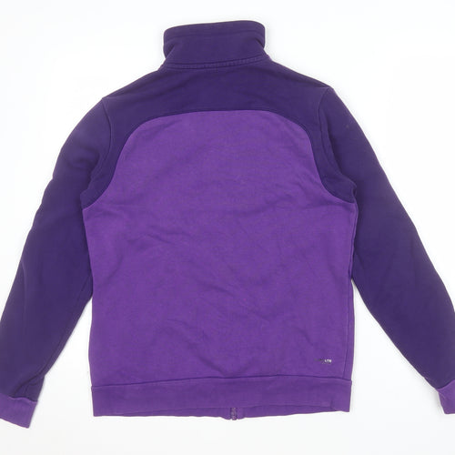 Adidas Women Purple Full Zip Hoodie Sweatshirt Size 12-14 Cotton Blend