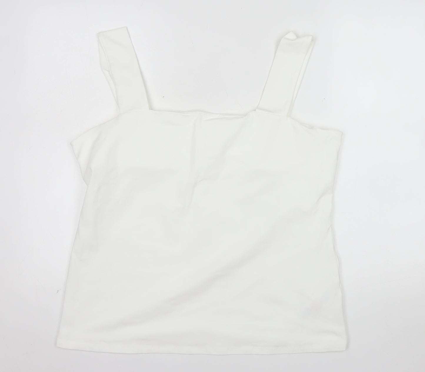Dorothy Perkins Women's White Cotton Stretch Camisole Tank Top Size 20