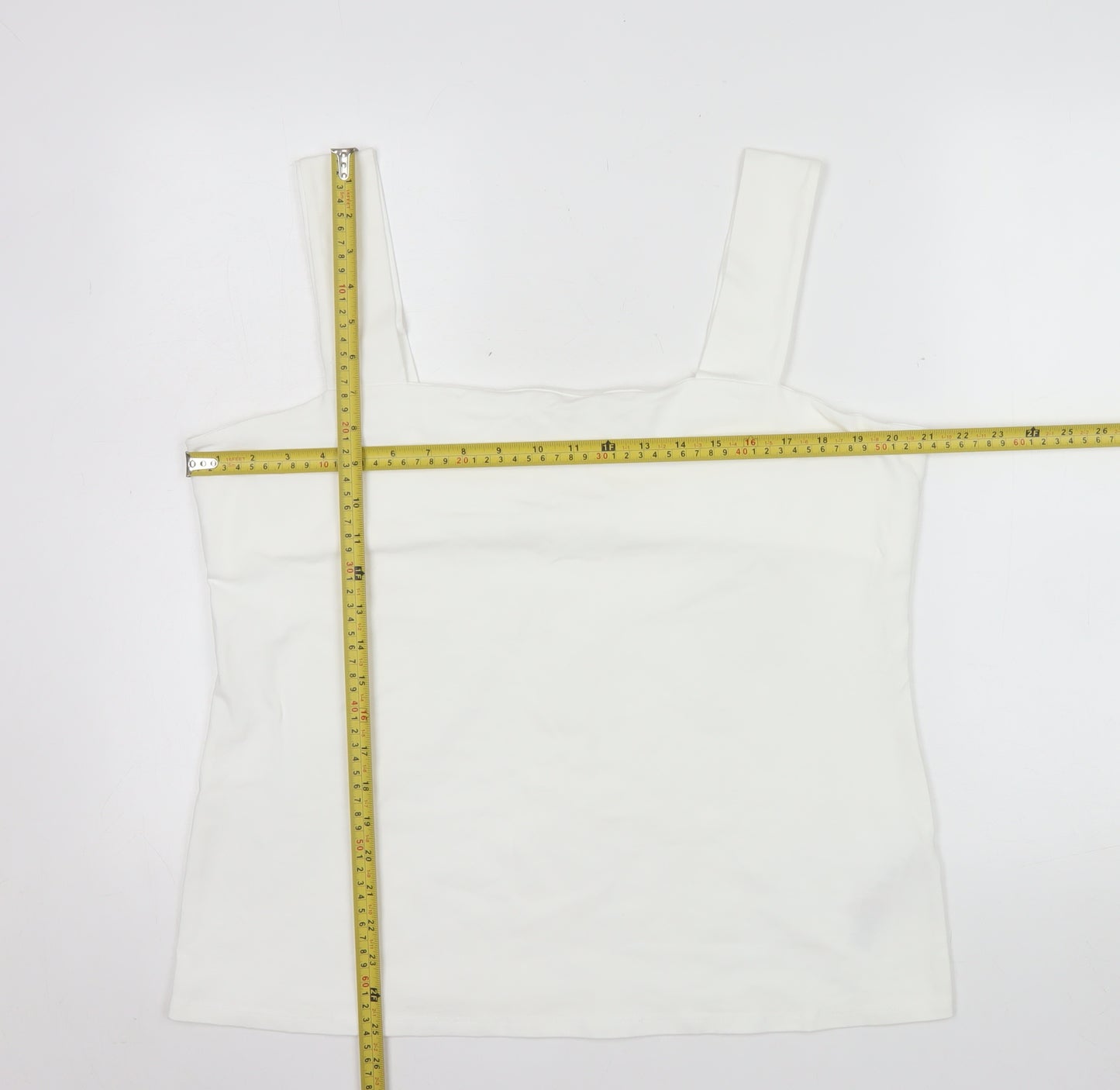 Dorothy Perkins Women's White Cotton Stretch Camisole Tank Top Size 20