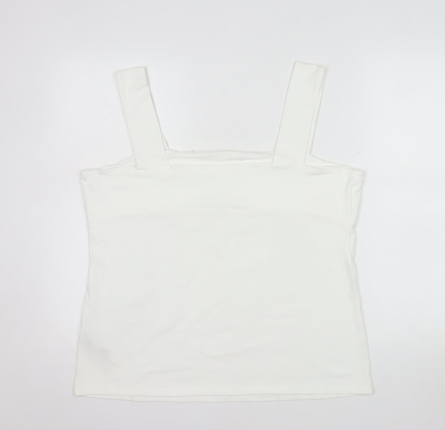 Dorothy Perkins Women's White Cotton Stretch Camisole Tank Top Size 20