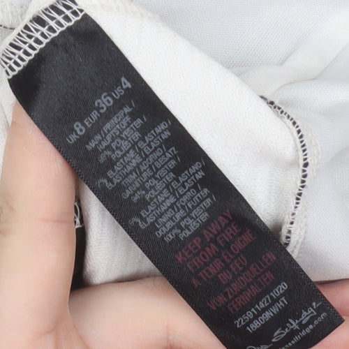 Miss Selfridge Women’s Black White Pencil Mini Skirt Size 8