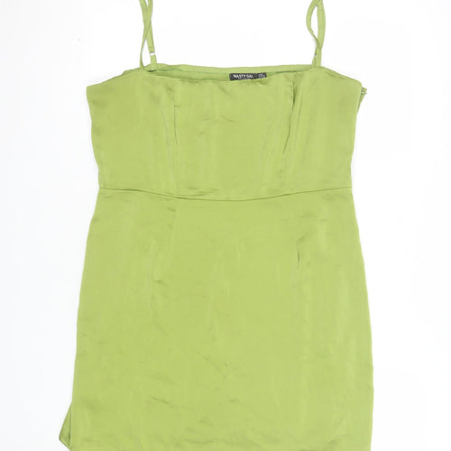 Nasty Gal Women's Green Size 14 Slip Dress Satin Look Sleeveless Party