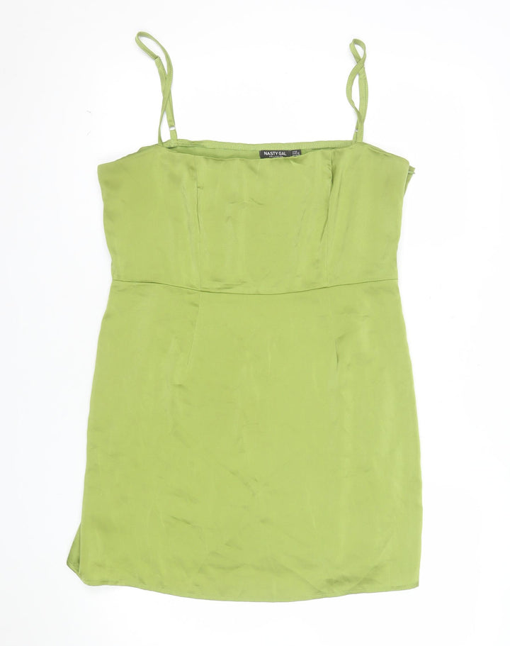 Nasty Gal Women's Green Size 14 Slip Dress Satin Look Sleeveless Party