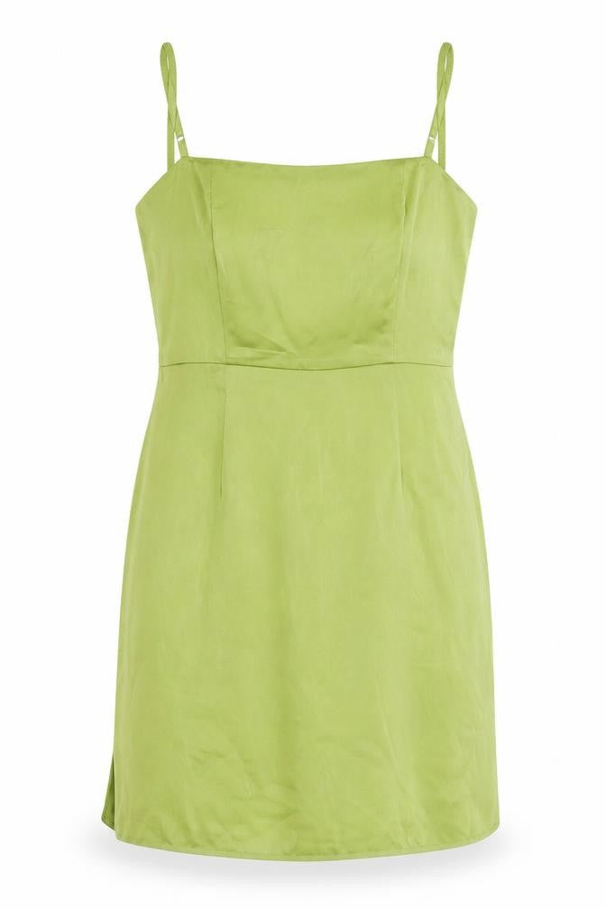 Nasty Gal Women's Green Size 14 Slip Dress Satin Look Sleeveless Party