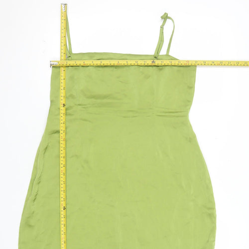 Nasty Gal Women's Green Size 14 Slip Dress Satin Look Sleeveless Party
