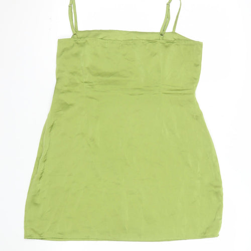 Nasty Gal Women's Green Size 14 Slip Dress Satin Look Sleeveless Party