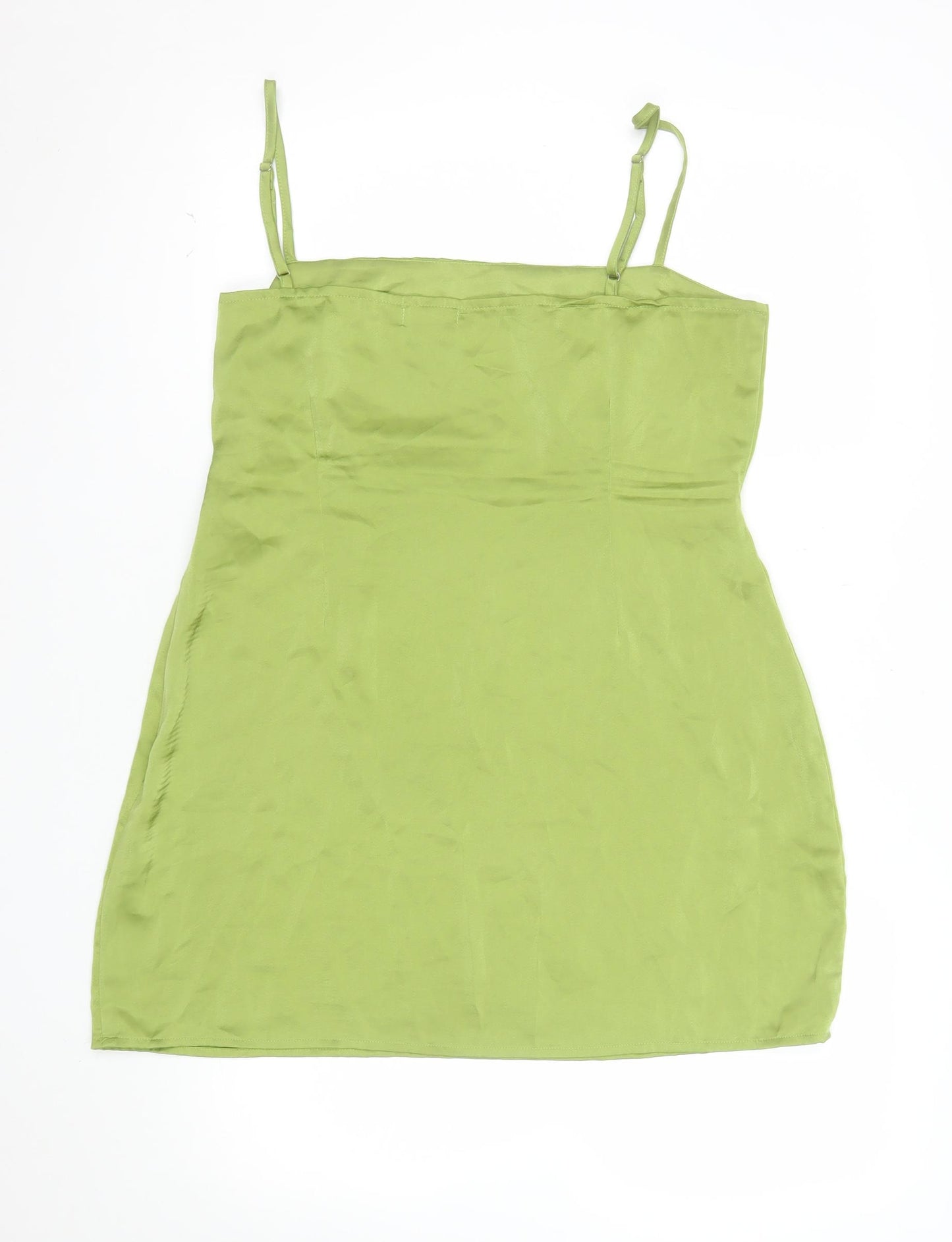 Nasty Gal Women's Green Size 14 Slip Dress Satin Look Sleeveless Party