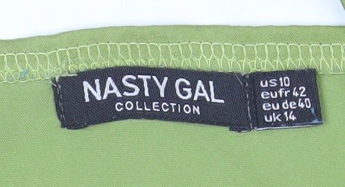 Nasty Gal Women's Green Size 14 Slip Dress Satin Look Sleeveless Party