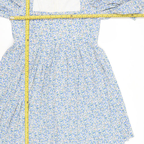 Missguided Maternity Blue Floral A-Line Puff Sleeve Dress UK 10