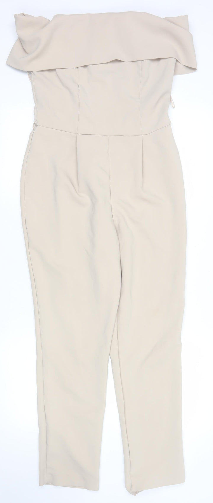 Miss Selfridge Women’s Beige Off Shoulder Slim Fit Jumpsuit Size 12