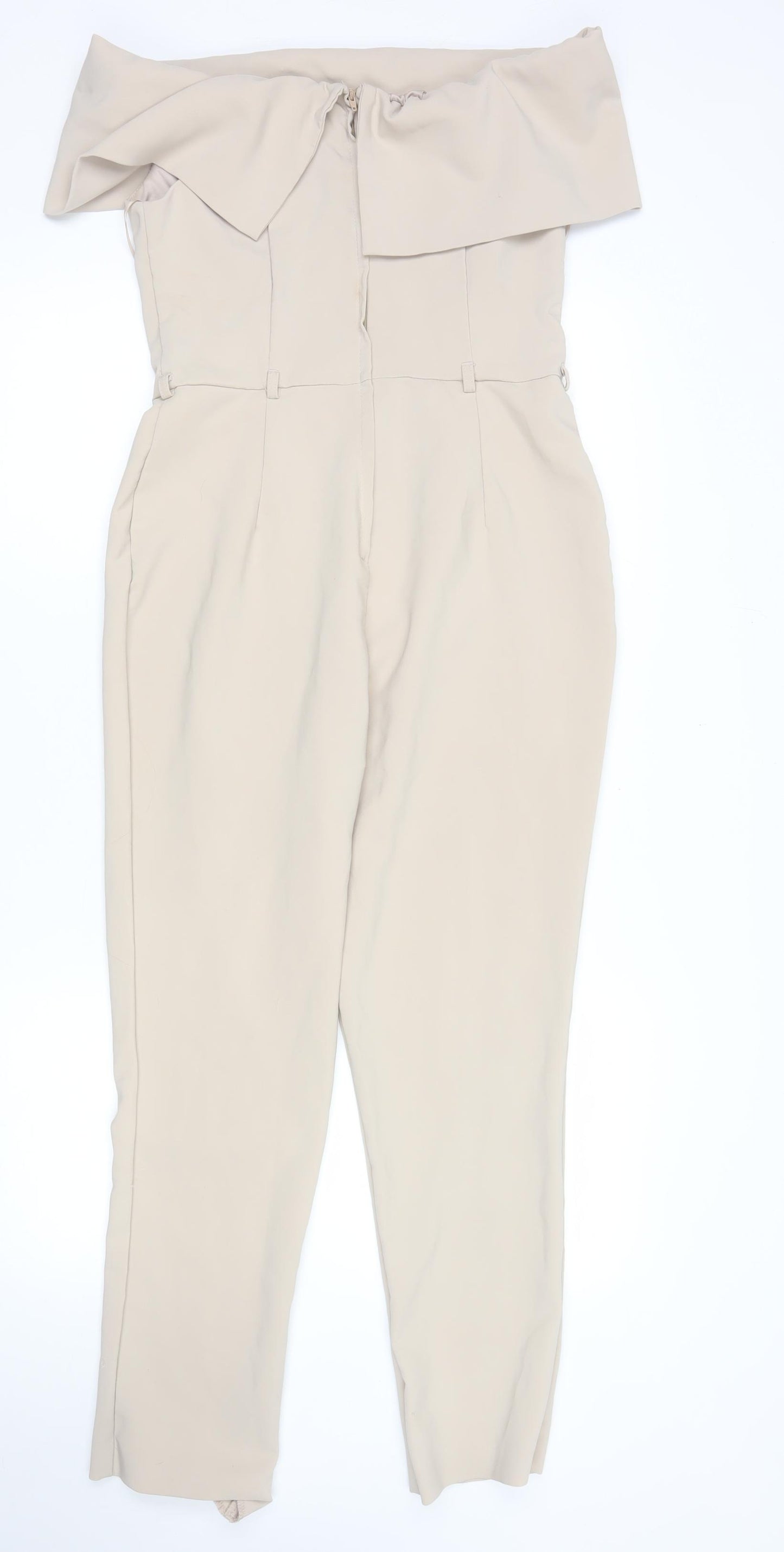 Miss Selfridge Women’s Beige Off Shoulder Slim Fit Jumpsuit Size 12