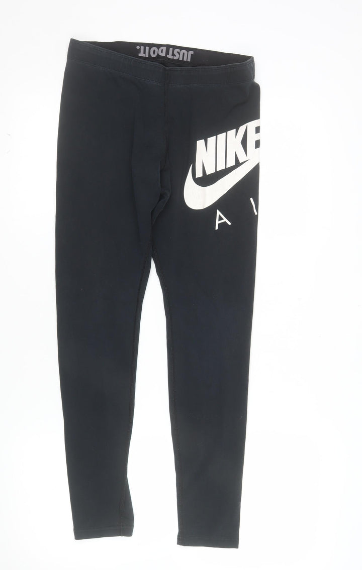 Nike Women Black M Leggings Sportswear Slim Fit Activewear