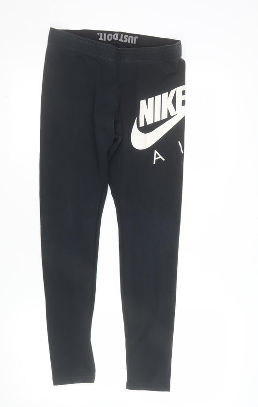 Nike Women Black M Leggings Sportswear Slim Fit Activewear