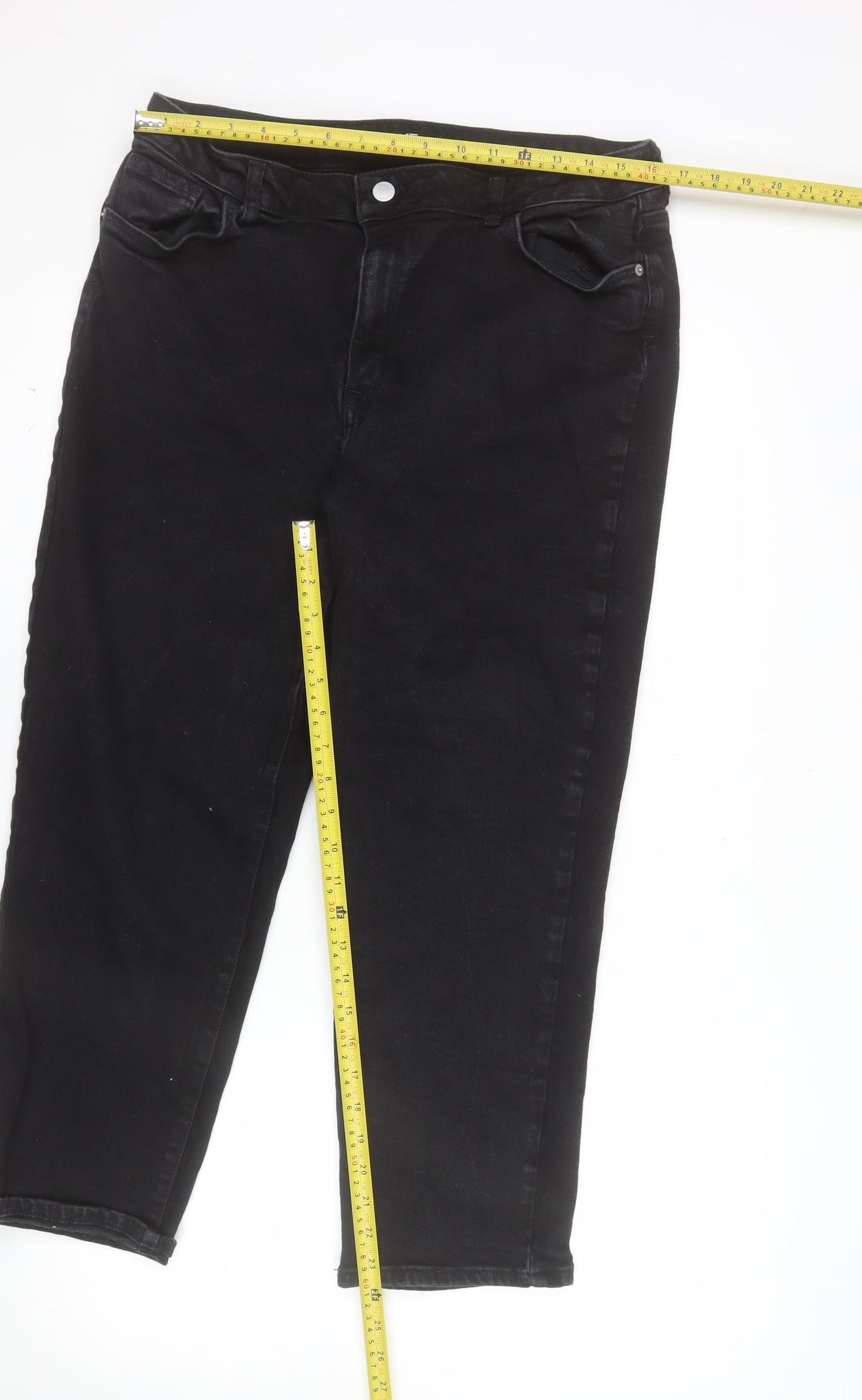 George Womens Black Skinny Jeans Size 18 Stretch Denim