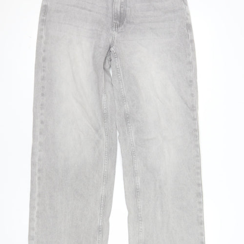 MYOURSA Women’s Light Grey Wide-Leg Jeans Size M Regular Fit