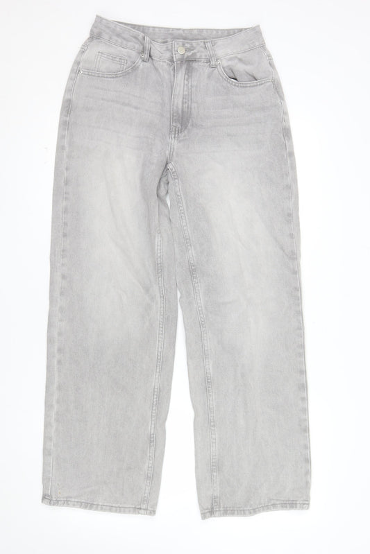 MYOURSA Women’s Light Grey Wide-Leg Jeans Size M Regular Fit