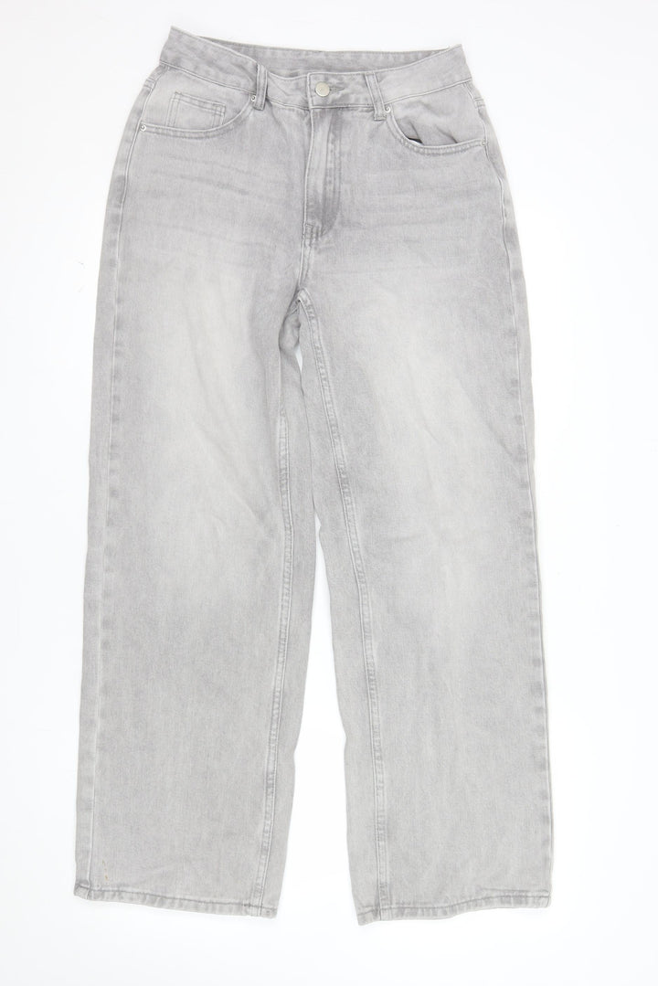 MYOURSA Women’s Light Grey Wide-Leg Jeans Size M Regular Fit