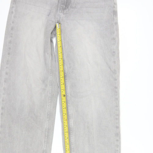 MYOURSA Women’s Light Grey Wide-Leg Jeans Size M Regular Fit