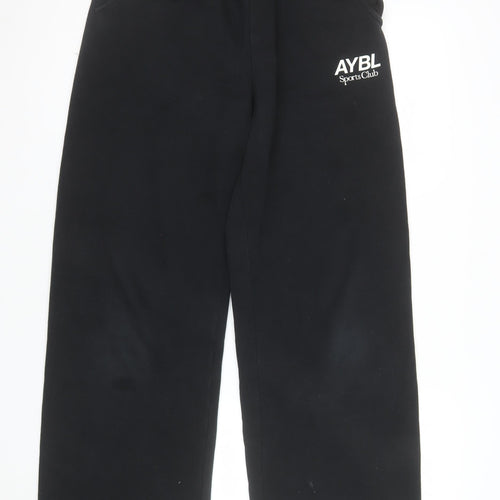 AYBL Women's Black Small Sweatpants Elastic Waist Sports Club