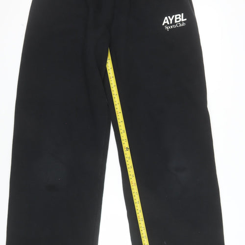 AYBL Women's Black Small Sweatpants Elastic Waist Sports Club