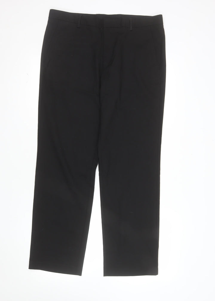 Burton Menswear London Men's Black 34S Dress Trousers Classic Fit