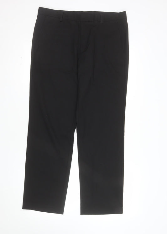 Burton Menswear London Men's Black 34S Dress Trousers Classic Fit