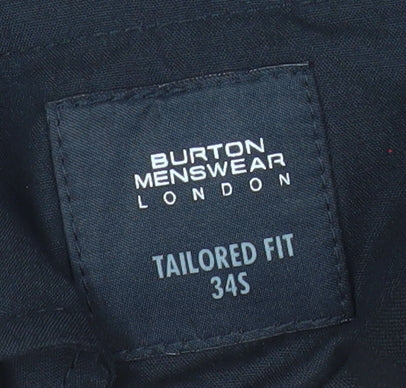 Burton Menswear London Men's Black 34S Dress Trousers Classic Fit