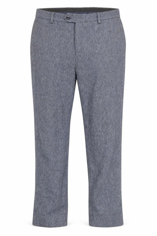 Front view of Next Men’s Grey Wool Blend Formal Trousers, size 32, Short